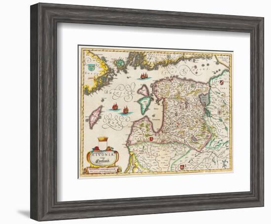 Livonia Map, Vulgo Lyefland, Atlas Maior-Joan Blaeu-Framed Giclee Print