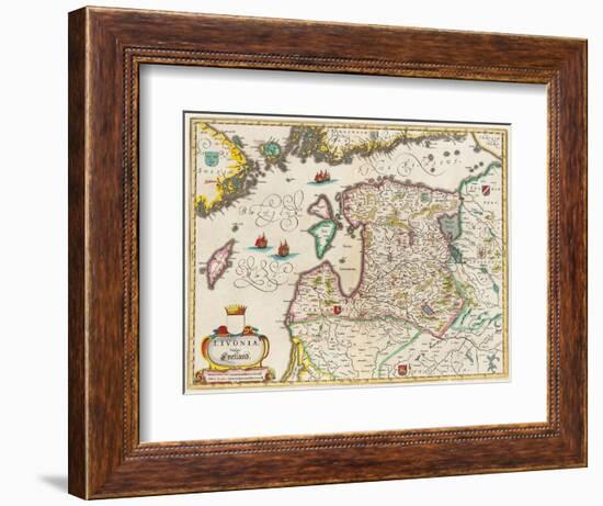 Livonia Map, Vulgo Lyefland, Atlas Maior-Joan Blaeu-Framed Giclee Print