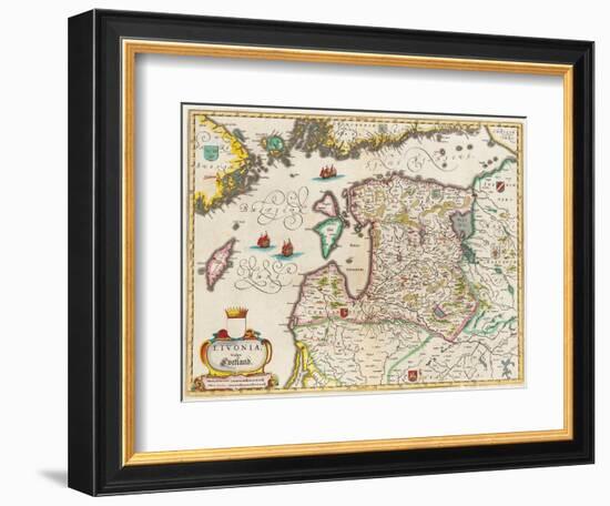 Livonia Map, Vulgo Lyefland, Atlas Maior-Joan Blaeu-Framed Giclee Print