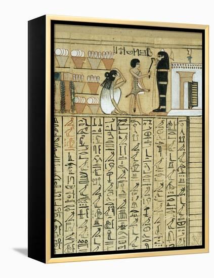 Livre des morts, papyrus de Nebqed-null-Framed Premier Image Canvas