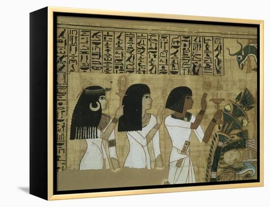 Livre des morts, papyrus de Nebqed-null-Framed Premier Image Canvas