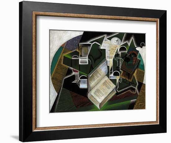 Livre, Pipe Et Verres, 1915-Juan Gris-Framed Giclee Print