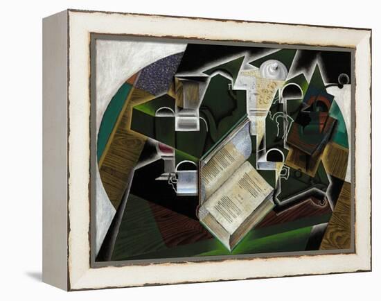 Livre, Pipe Et Verres, 1915-Juan Gris-Framed Premier Image Canvas