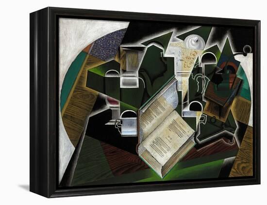 Livre, Pipe Et Verres, 1915-Juan Gris-Framed Premier Image Canvas