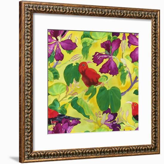 Liwis in Orchid Tree - Repeat Pattern-Carissa Luminess-Framed Giclee Print