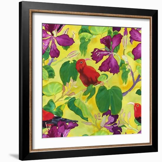 Liwis in Orchid Tree - Repeat Pattern-Carissa Luminess-Framed Giclee Print