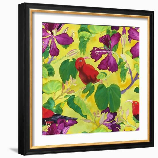 Liwis in Orchid Tree - Repeat Pattern-Carissa Luminess-Framed Giclee Print