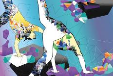 Brazilian People Playing Capoeira Martial Arts in Brazil. Abstract Illustration-Liya Zonova-Art Print