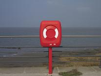 Lifebelt and View to Sea, Portishead, Severn Estuary, Bristol, Somerset, England, UK-Liz Eve-Photo