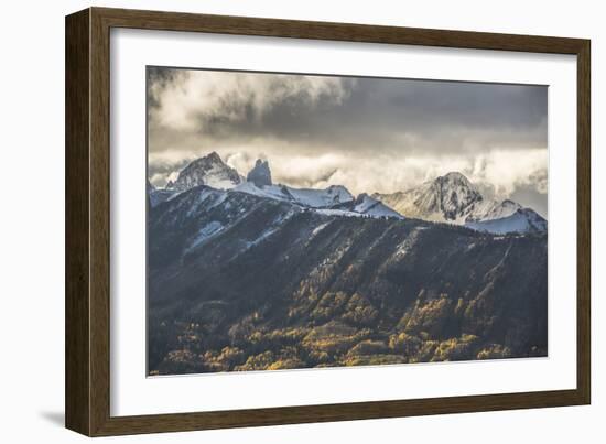 Lizard Head, Mt Wilson, Wilson Peak, & El Diente Peak During Autumn Storm, San Juan Mts, Colorado-Dan Holz-Framed Photographic Print