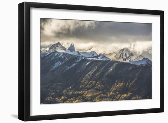 Lizard Head, Mt Wilson, Wilson Peak, & El Diente Peak During Autumn Storm, San Juan Mts, Colorado-Dan Holz-Framed Photographic Print