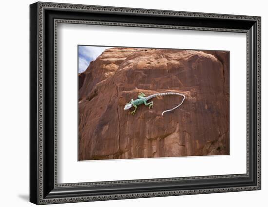 Lizard on surface of rock, Hole 'N the Rock, Zion National Park, Utah, USA-Panoramic Images-Framed Photographic Print