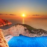 A Panorama of Sunset over Zakynthos Island, Greece-Ljsphotography-Framed Photographic Print