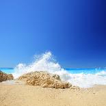 Sea Wave on a Sandy Beach Porto Katsiki in Greece, Lefkada, Shot with a Tilt and Shift Lens-Ljsphotography-Photographic Print