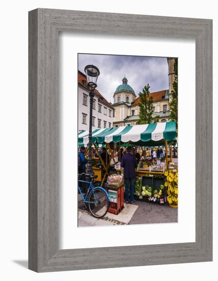 Ljubljana Central Market on a Saturday in Vodnikov Trg, Ljubljana, Slovenia, Europe-Matthew Williams-Ellis-Framed Photographic Print