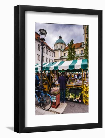 Ljubljana Central Market on a Saturday in Vodnikov Trg, Ljubljana, Slovenia, Europe-Matthew Williams-Ellis-Framed Photographic Print