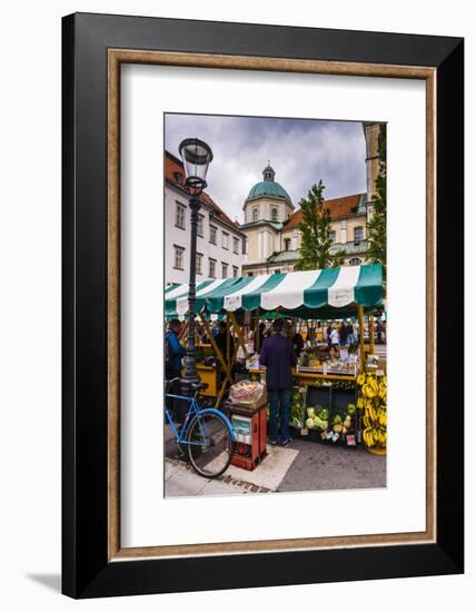 Ljubljana Central Market on a Saturday in Vodnikov Trg, Ljubljana, Slovenia, Europe-Matthew Williams-Ellis-Framed Photographic Print