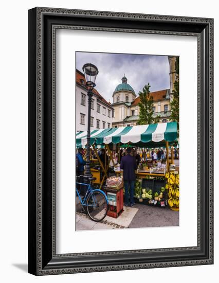 Ljubljana Central Market on a Saturday in Vodnikov Trg, Ljubljana, Slovenia, Europe-Matthew Williams-Ellis-Framed Photographic Print