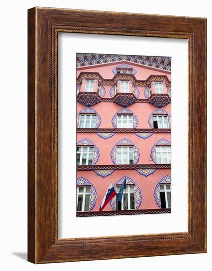 Ljubljana, Slovenia. Facade of Cooperative Bank (Zadruzna gospodarska banka) designed by archite...-null-Framed Photographic Print