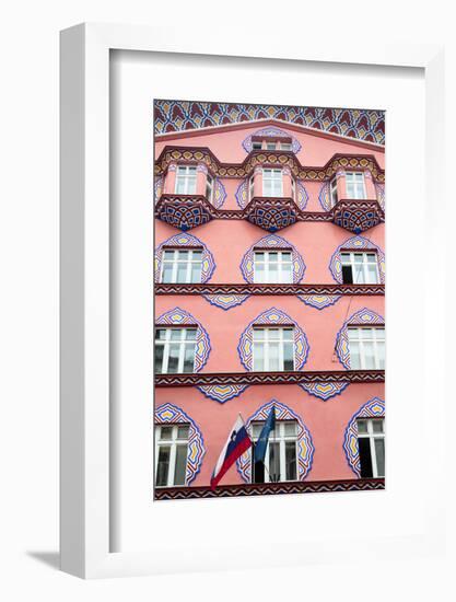 Ljubljana, Slovenia. Facade of Cooperative Bank (Zadruzna gospodarska banka) designed by archite...-null-Framed Photographic Print