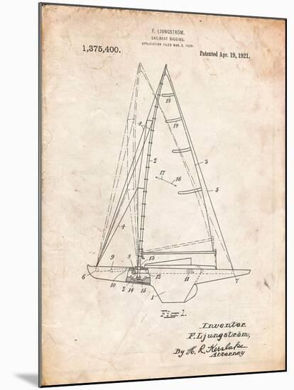 Ljungstrom Sailboat Rigging Patent-Cole Borders-Mounted Art Print