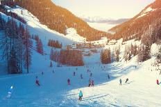 Skiing Area in West Alps in the Morning Light. Beautiful Winter Landscape - Nature and Sport Toning-lkoimages-Photographic Print