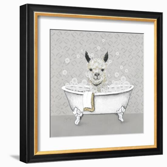 Llama Bath-Janet Tava-Framed Art Print