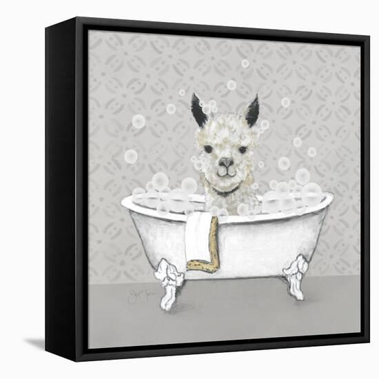 Llama Bath-Janet Tava-Framed Stretched Canvas