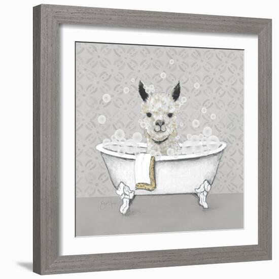 Llama Bath-Janet Tava-Framed Premium Giclee Print