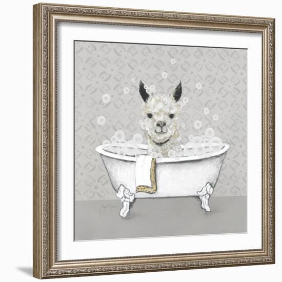 Llama Bath-Janet Tava-Framed Art Print