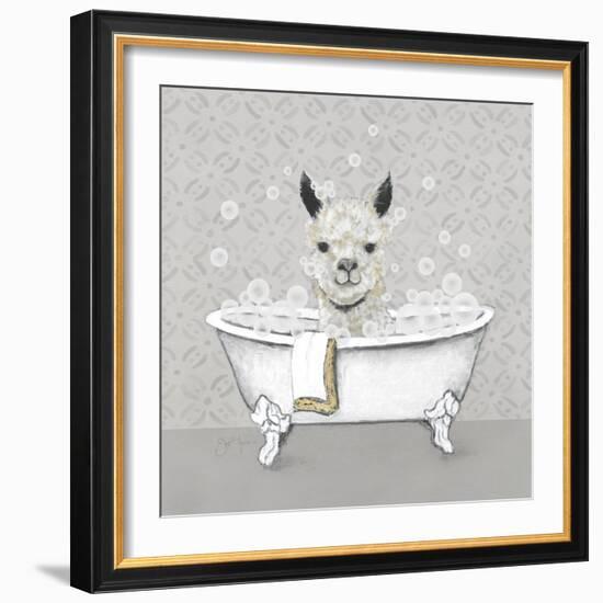 Llama Bath-Janet Tava-Framed Art Print