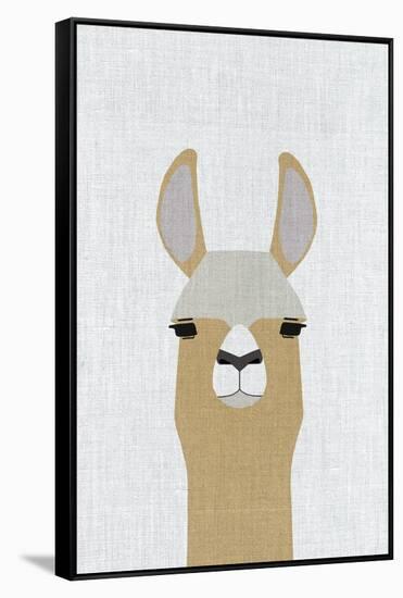 Llama-Annie Bailey Art-Framed Stretched Canvas