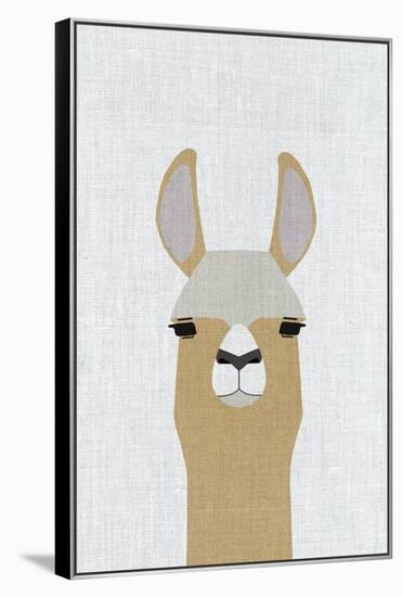 Llama-Annie Bailey Art-Framed Stretched Canvas