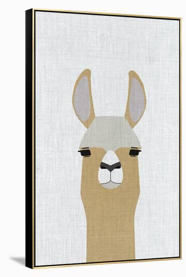 Llama-Annie Bailey Art-Framed Stretched Canvas