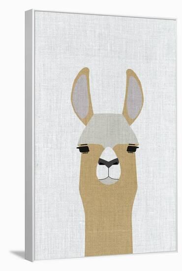 Llama-Annie Bailey Art-Framed Stretched Canvas