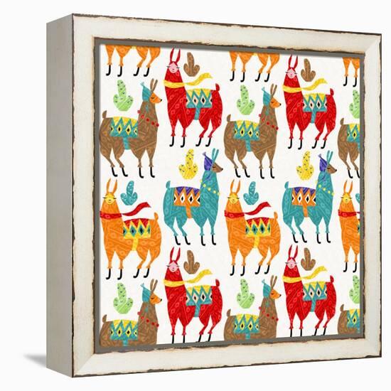 Llamas Colors-Gaia Marfurt-Framed Premier Image Canvas