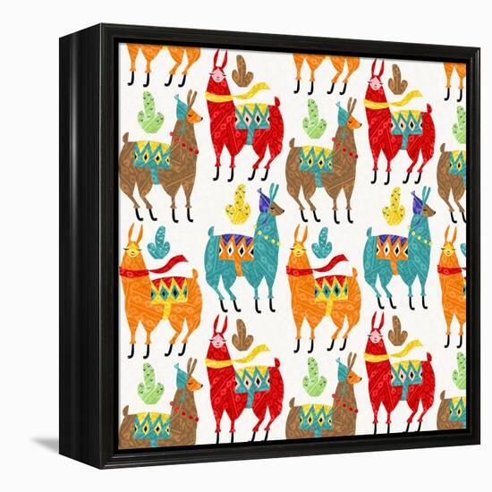 Llamas Colors-Gaia Marfurt-Framed Premier Image Canvas