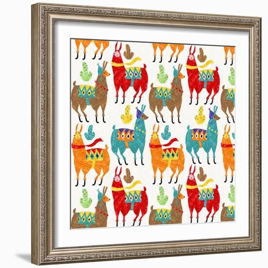 Llamas Colors-Gaia Marfurt-Framed Giclee Print