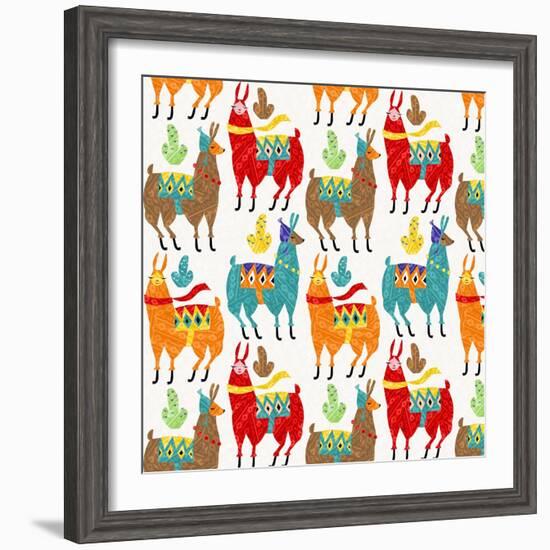 Llamas Colors-Gaia Marfurt-Framed Giclee Print