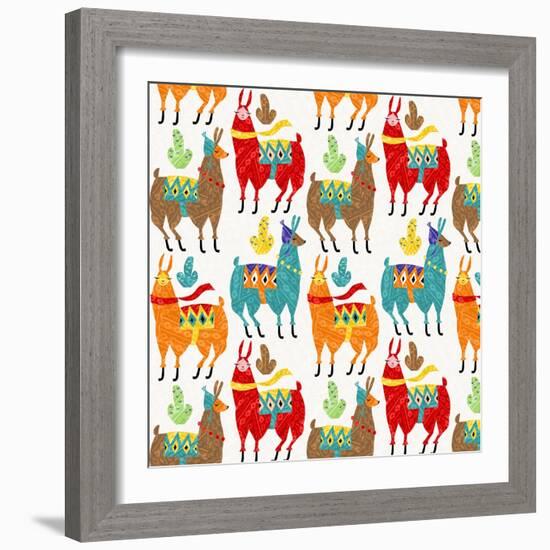 Llamas Colors-Gaia Marfurt-Framed Giclee Print