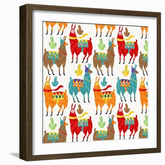 Llamas Colors-Gaia Marfurt-Framed Giclee Print