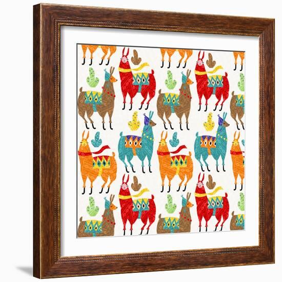 Llamas Colors-Gaia Marfurt-Framed Giclee Print