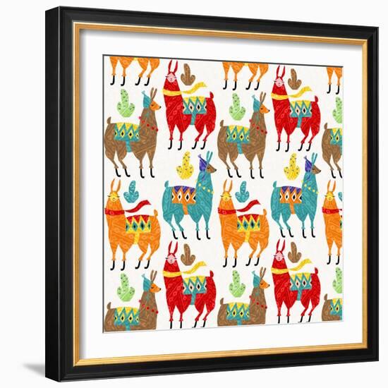 Llamas Colors-Gaia Marfurt-Framed Giclee Print