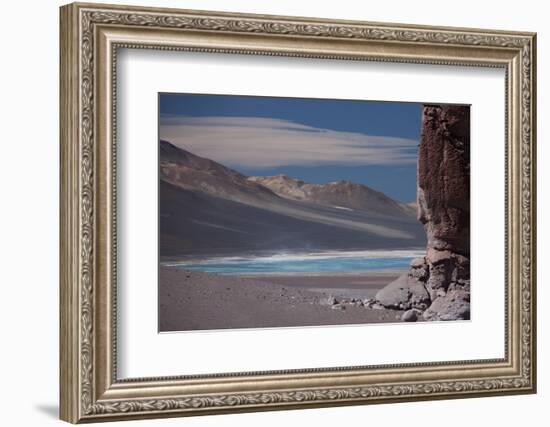 Llamas Grazing by the Tara Salt Lake, Atacama Desert, Bolivian Border-Mallorie Ostrowitz-Framed Photographic Print