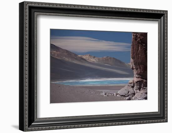 Llamas Grazing by the Tara Salt Lake, Atacama Desert, Bolivian Border-Mallorie Ostrowitz-Framed Photographic Print