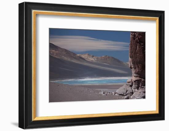 Llamas Grazing by the Tara Salt Lake, Atacama Desert, Bolivian Border-Mallorie Ostrowitz-Framed Photographic Print