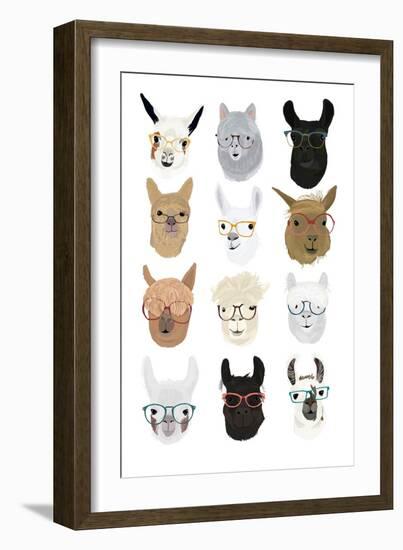 Llamas in Glasses-Hanna Melin-Framed Art Print
