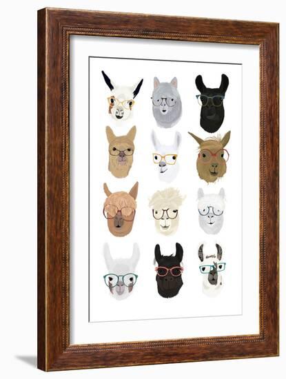 Llamas in Glasses-Hanna Melin-Framed Art Print