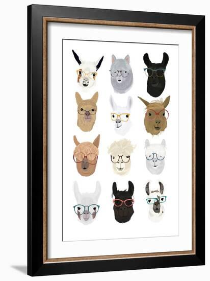 Llamas in Glasses-Hanna Melin-Framed Art Print