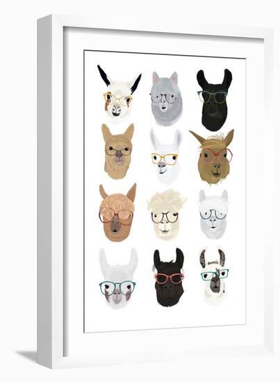 Llamas in Glasses-Hanna Melin-Framed Art Print